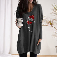 Load image into Gallery viewer, Women&#39;s Christmas Wine Glass T-shirts