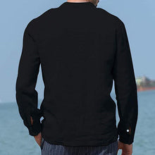 Load image into Gallery viewer, Men&#39;s Linen Casual Long Sleeve Solid Color Shirt