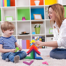 Load image into Gallery viewer, Creative Nesting Wooden Rainbow Stacking Game Geometry Building Blocks