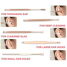 Load image into Gallery viewer, 6pcs set Stainless Steel Ear Pick Ear Wax Remover Cleaner Tool Rose Gold