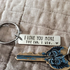 "I Love You More The End I Win" Funny Christmas Gift Keychain🎁