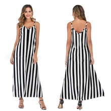 Load image into Gallery viewer, Casual Striped Straps Overhead Summer Dress