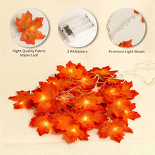 Load image into Gallery viewer, Thanksgiving Décor Fall Maple Leaf String Lights