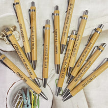 Load image into Gallery viewer, 12 pcs Funny Bamboo Ballpoint Pens