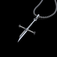 Load image into Gallery viewer, Silver-Plated Broken Sword Pendant