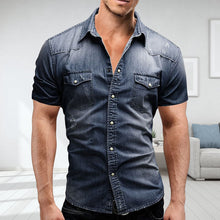 Load image into Gallery viewer, Short Sleeve Denim Shirts