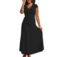 Load image into Gallery viewer, V Neckline Short Sleeve Casual Dress