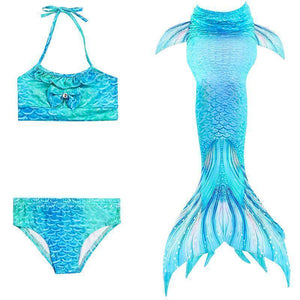 Girls Mermaid Tail Kids Swimsuit Bikini Set
