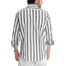 Load image into Gallery viewer, Men&#39;s Striped Button Long Sleeve Shirt