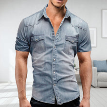 Load image into Gallery viewer, Short Sleeve Denim Shirts