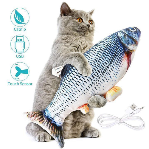 Plush Simulation USB Charging Cat Fish Toy