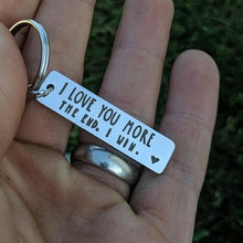 Load image into Gallery viewer, &quot;I Love You More The End I Win&quot; Funny Christmas Gift Keychain🎁