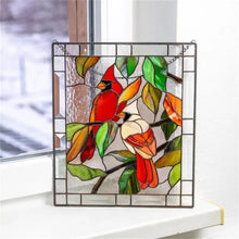 Load image into Gallery viewer, Cardinal Stained Glass Window Panel
