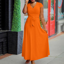 Load image into Gallery viewer, V Neckline Short Sleeve Casual Dress