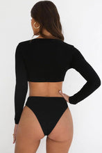 Load image into Gallery viewer, New Deep V Cutout High Cut Monokini One Piece Swimsuit in Black.MC
