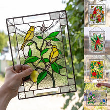 Load image into Gallery viewer, Cardinal Stained Glass Window Panel