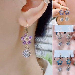 Fashion Flower Crystal Earrings