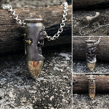 Load image into Gallery viewer, Holy Cross Bullet Skull Necklace