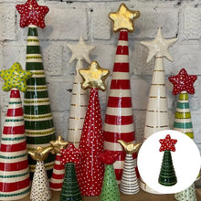 Load image into Gallery viewer, Whimsical Christmas happy art Ceramic Christmas Tree decoration