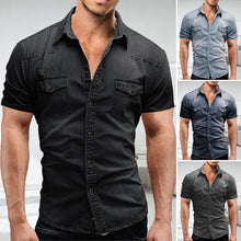 Load image into Gallery viewer, Short Sleeve Denim Shirts