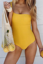 Load image into Gallery viewer, New Charming Tied One Shoulder One Piece Swimsuit in Yellow.AQ