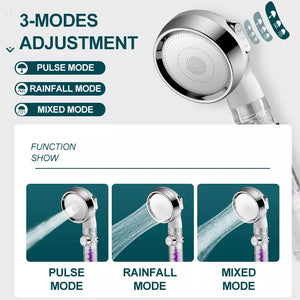 3 Mode Adjustable High Pressure Water Saving Shower Head