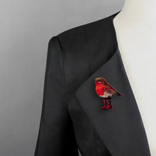Load image into Gallery viewer, Handmade Wooden Magpie Brooch