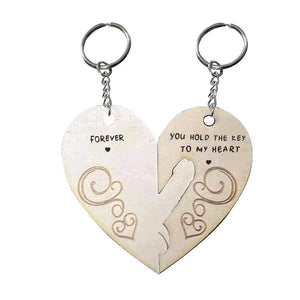 Wooden Heart Keychain