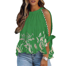 Load image into Gallery viewer, Cold Shoulder Long Split Sleeve Bohemian Top