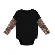 Load image into Gallery viewer, Fake Two-piece Floral Arm Long-sleeved T-shirt