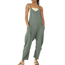 Load image into Gallery viewer, Solid V-Neck Sling Pocket Jumpsuit