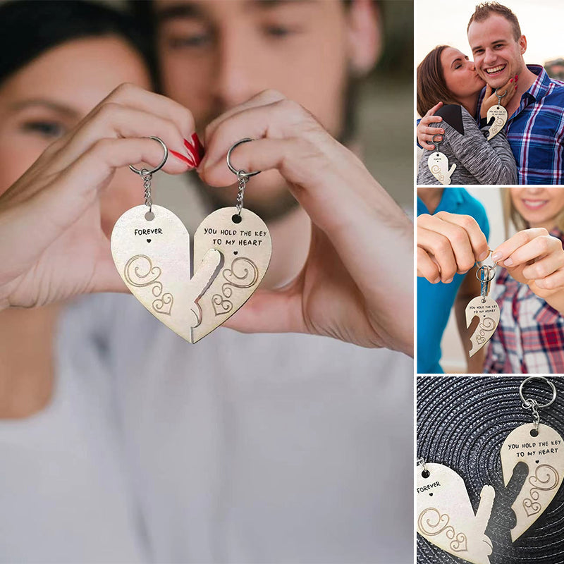 Wooden Heart Keychain