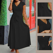 Load image into Gallery viewer, V Neckline Short Sleeve Casual Dress
