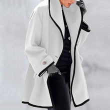 Load image into Gallery viewer, Hooded Color Block Woolen Coat