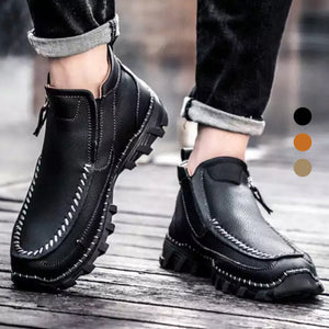 Men's Soft And Breathable Zipper Outdoor Tooling Boots