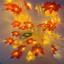 Load image into Gallery viewer, Thanksgiving Décor Fall Maple Leaf String Lights