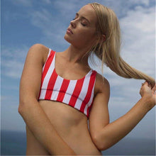Load image into Gallery viewer, Reversible Stripe Bikini Set Swimsuit