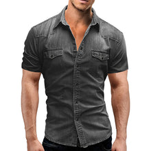 Load image into Gallery viewer, Short Sleeve Denim Shirts