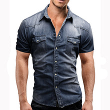 Load image into Gallery viewer, Short Sleeve Denim Shirts