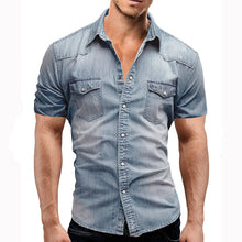 Load image into Gallery viewer, Short Sleeve Denim Shirts