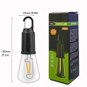 💡 New Outdoor Camping Hanging Type-C Charging Retro Bulb Light